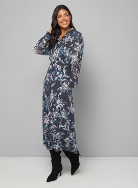 WALLIS Floral Mesh Button Through Shirt Dress