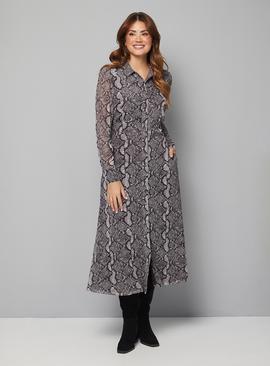 WALLIS Snake Print Mesh Shirt Dress