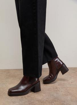 OASIS Barbara Leather Chunky High Heeled Chelsea Boots
