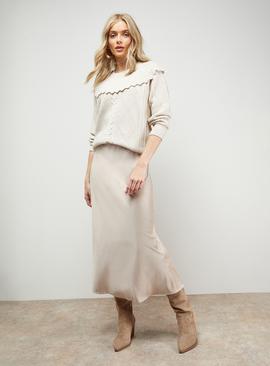 OASIS Bias Cut Satin Midi Skirt