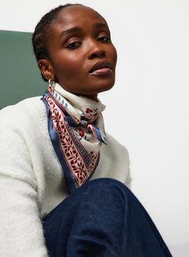 Tu x Morris & Co. Brophy Trellis Print Square Satin Scarf One Size