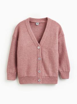 Pink Sequin Knitted Cardigan
