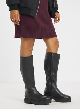 SIMPLY BE Chunky Knee High Boot Wide Fit