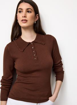 Tipped Detail Collar Jumper