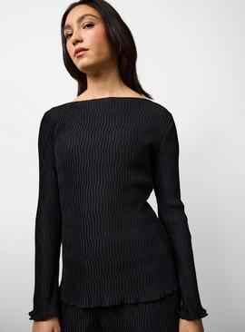 Plisse Co-ord Long Sleeve Top