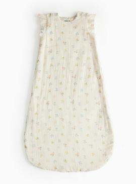 Cream Frill Floral 1.5 Tog Sleeping Bag