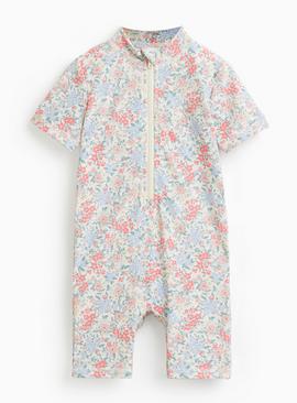 Floral Print Sunsafe Swimsuit & Keppi Hat Set