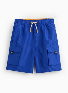 Blue Cargo Style Swim Shorts
