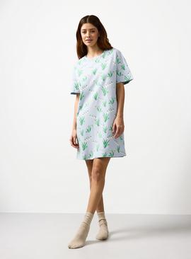 Blue Easter Floral Print Sleep Tee