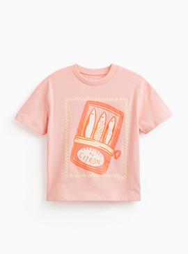 Pink Sardines Citron Graphic Print T-Shirt