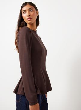 Cinched Detail Peplum Hem Top