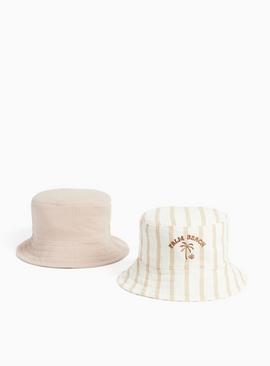 Cream & Brown Bucket Hats 2 Pack