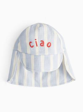 Blue Stripe Ciao Print Keppi Hat