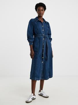 JD WILLIAMS Volume Sleeve Denim Midi Dress