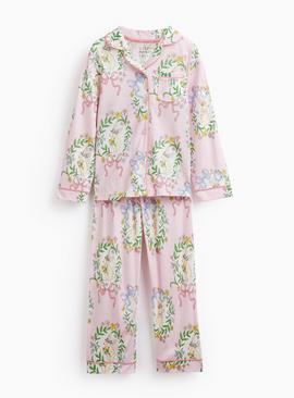 Pink Floral Easter Bunny Traditional Pyjamas