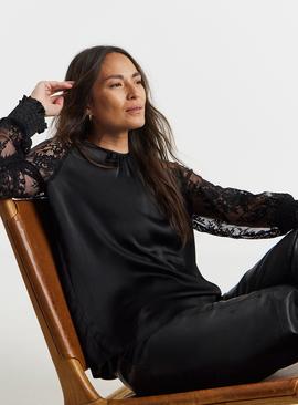 JD WILLIAMS Lace Sleeve Raglan Blouse