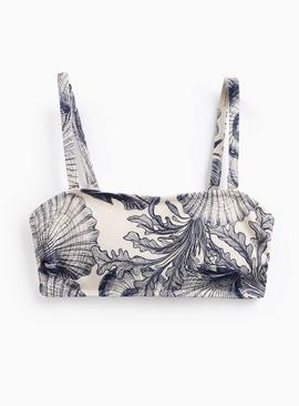 Shell Print Bandeau Bikini Top