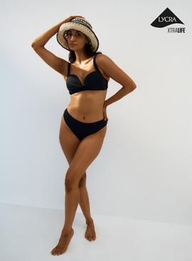 Black High Leg Bikini Bottoms