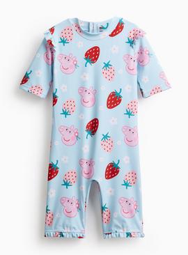 Blue Peppa Pig Print Sunsafe Swimsuit