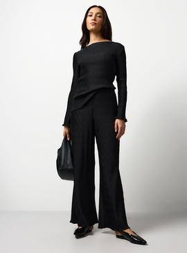 Plisse Co-ord Wide Leg Trousers