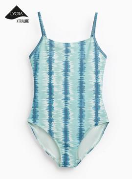 Blue Painted Stripe Swimsuit