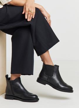 JD WILLIAMS Chelsea Boot With Brogue Detail Wide Fit