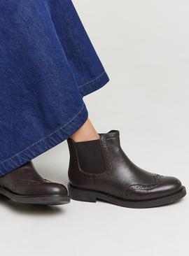 JD WILLIAMS Chelsea Boot With Brogue Detail Extra Wide Fit