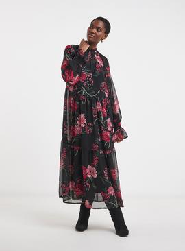 JD WILLIAMS Shirred High Neck Tiered Maxi Dress