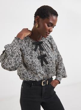 JD WILLIAMS Bow Front Satin Raglan Blouse