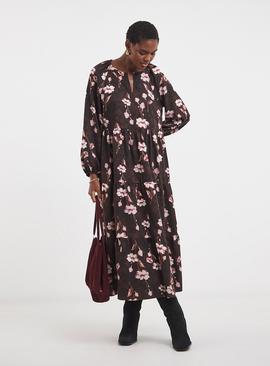 JD WILLIAMS Long Sleeve Smock Tiered Dress