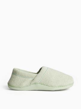 Green Textured Full Slippers