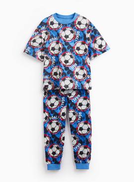 Blue Football Print Pyjama Set