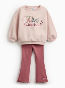Gabby's Dollhouse Pink Sweatshirt & Ribbed Flared Leggings
