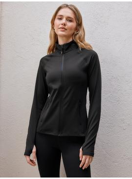 REAKTIV Black Training Slim Fit Zip Through Jacket