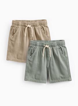 Aqua & Stone Twill Shorts 2 Pack