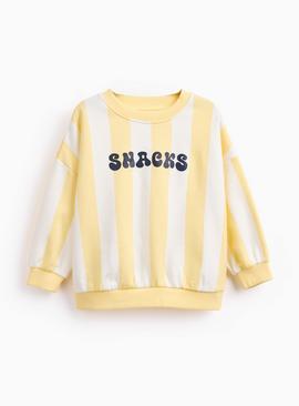 Yellow Stripe Snacks Graphic Sweatshirt