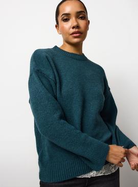 Teal Crew Neck Knitted Jumper
