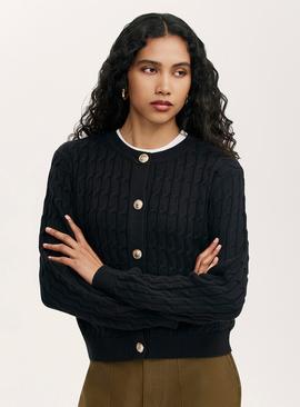 FINERY Elaine Cardigan Black