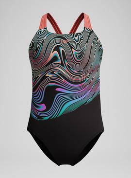 SPEEDO Girls Digital Placement Powerback Swimsuit