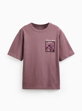 Purple Echoes In Bloom Graphic Relaxed Fit T-Shirt