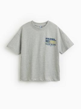 Grey Padel Print T-Shirt