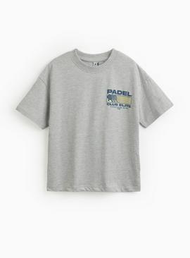 Grey Padel Print T-Shirt