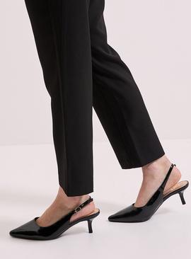 DOROTHY PERKINS Dova Slingback Kitten Heel Court Shoes True Black