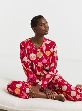 JD WILLIAMS 2 Pack Pyjama Set  Bauble Print