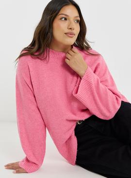 SIMPLY BE Crew Neck Jumper Pink