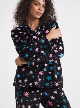 SIMPLY BE Pretty Secrets Fleece Button Through Pyjama Set Star Print