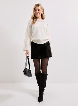 DOROTHY PERKINS Ivory Scattered Sparkle Jumper