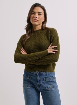 DOROTHY PERKINS Khaki Pointelle Jumper