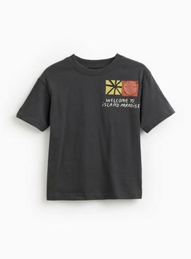 Charcoal Island Paradise Graphic T-Shirt