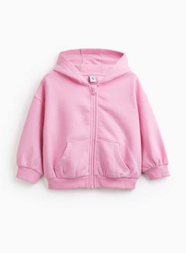 Pink Zip Through Hoodie